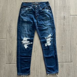 American Eagle Vintage High Rise Jeans Distressed 26” inseam Button Fly Denim